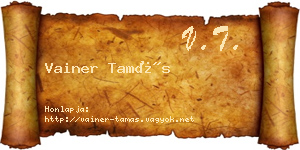 Vainer Tamás névjegykártya